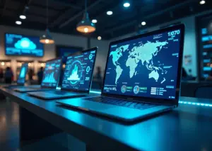 Визуализация сравнения облачных AutoML и кастомной разработки для e-commerce с цифровыми элементами и интернет-магазином
